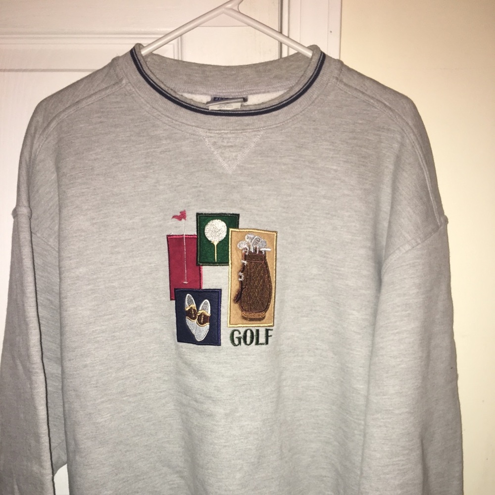 jerzees embroidered golf pullover gray